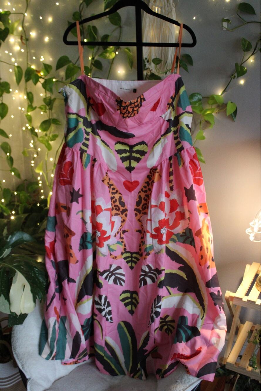 Paradise Escape Tropical Bustier Midi Dress 3XL Fits XXL 1